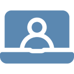 Online user silhouette illustration