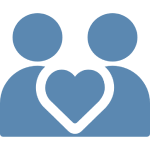 Couple icon with heart shape